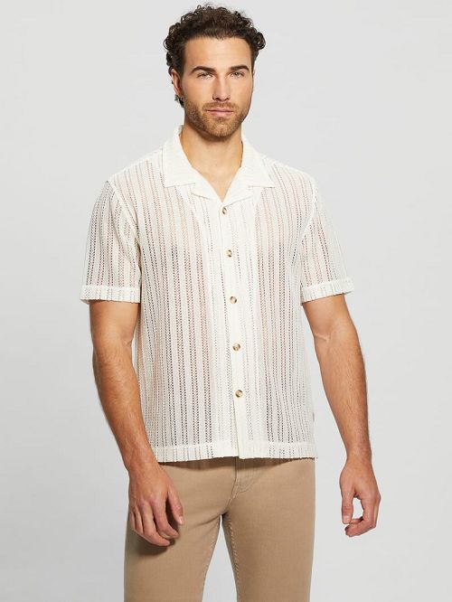 Guess Panama Knit Shirt Wit | GUESS-SN31118