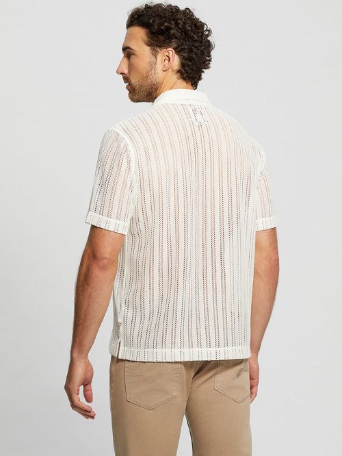 Guess Panama Knit Shirt Wit | GUESS-SN31118