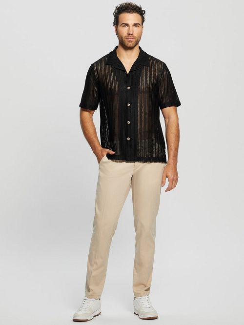 Guess Panama Knit Shirt Zwart | GUESS-SN31241