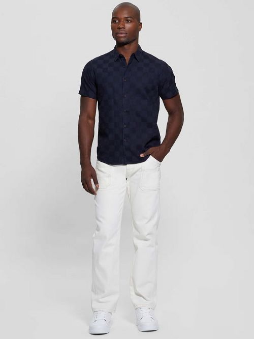 Guess Parker Dobby Shirt Blauw | GUESS-SN31267
