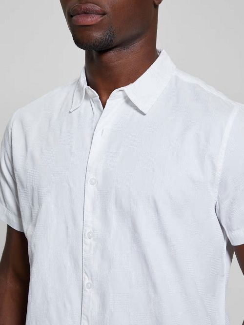 Guess Parker Dobby Shirt Wit | GUESS-SN31256
