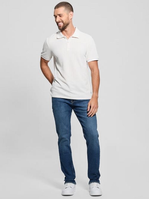 Guess Parker Velour Polo Wit | GUESS-SN31087
