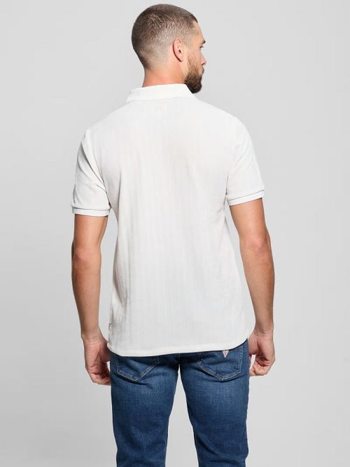 Guess Parker Velour Polo Wit | GUESS-SN31087