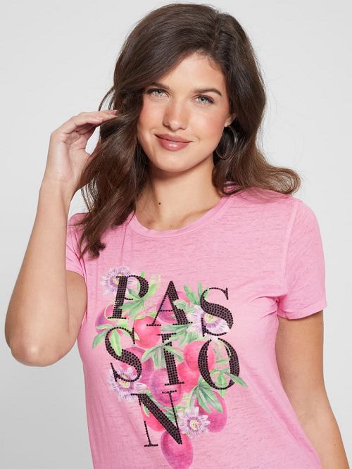 Guess Passion Fruit Easy Tee Roze | GUESS-SN27225