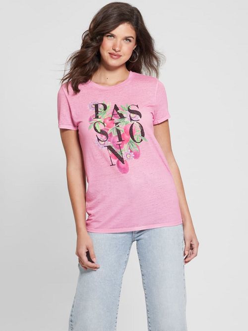 Guess Passion Fruit Easy Tee Roze | GUESS-SN27225