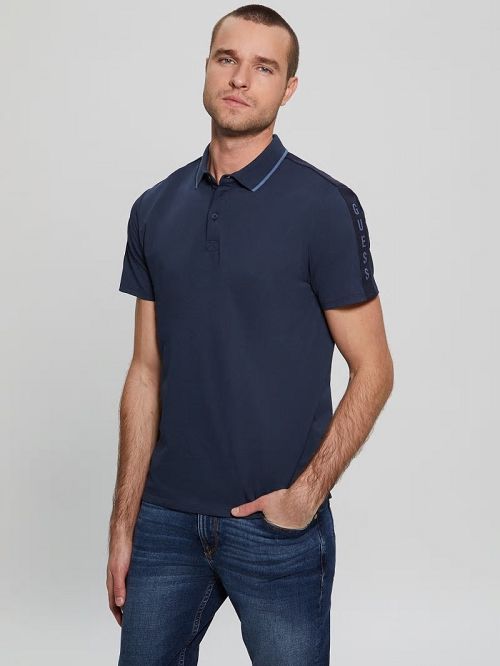 Guess Paul Pique Polo Blauw | GUESS-SN31168