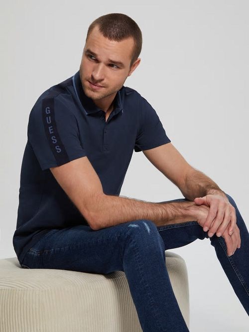 Guess Paul Pique Polo Blauw | GUESS-SN31168