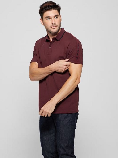 Guess Paul Pique Polo Rood | GUESS-SN31169