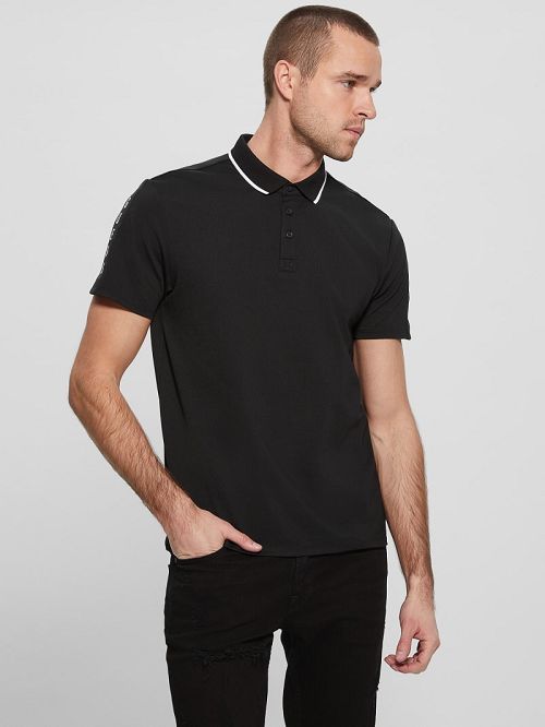 Guess Paul Pique Polo Zwart | GUESS-SN31170