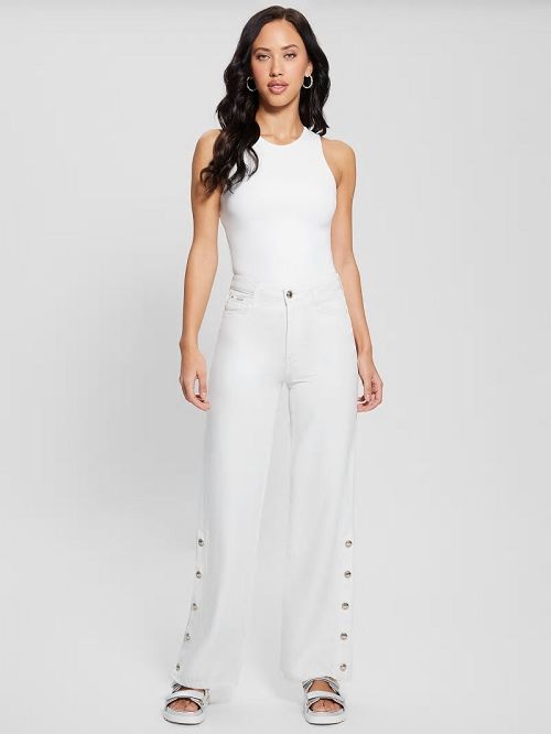 Guess Paz Wide-Leg Jeans Wit | GUESS-SN26546
