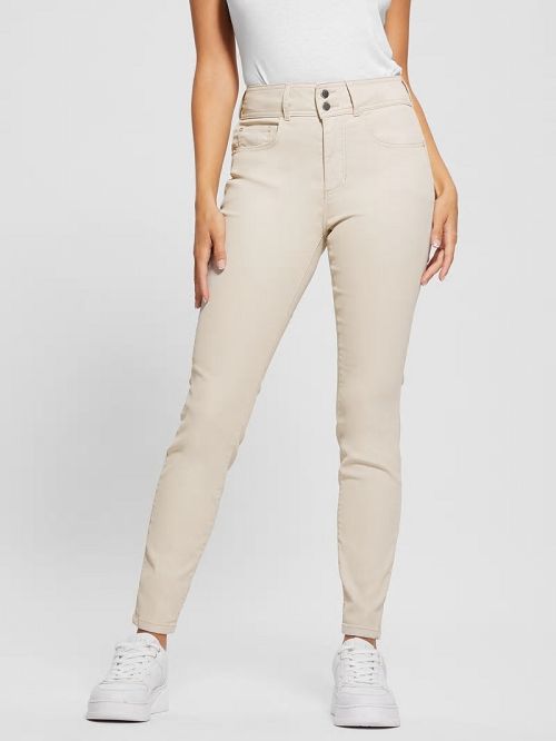 Guess Pearl Shape Up High-Rise Skinny Jeans Beige | GUESS-SN26599