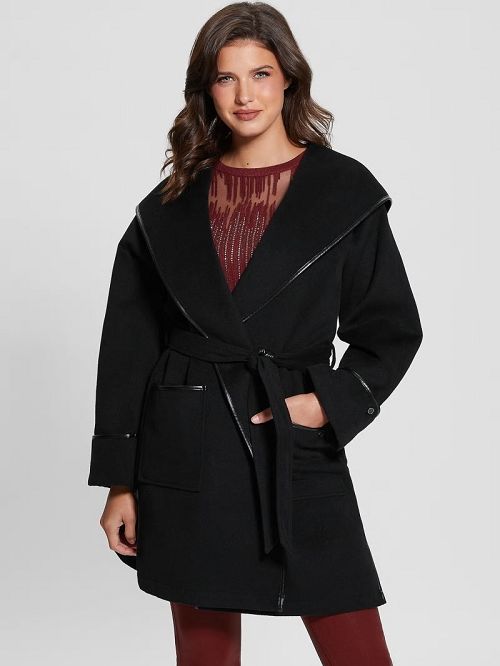 Guess Penelope Hooded Coat Zwart | GUESS-SN27964
