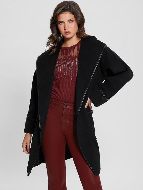 Guess Penelope Hooded Coat Zwart | GUESS-SN27964
