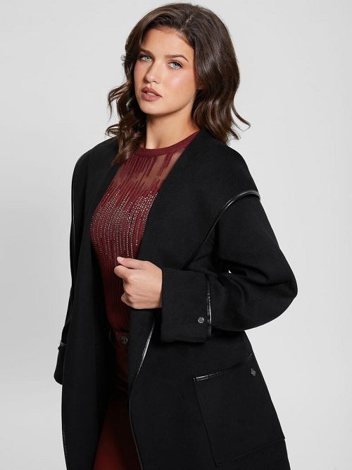Guess Penelope Hooded Coat Zwart | GUESS-SN27964