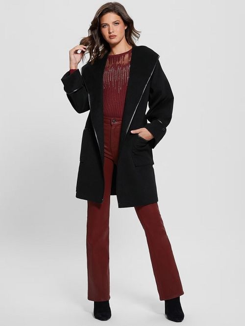 Guess Penelope Hooded Coat Zwart | GUESS-SN27964