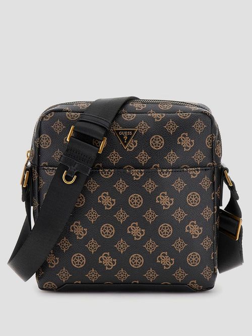 Guess Peony Eco Top-Zip Flat Crossbody Bruin | GUESS-SN31726