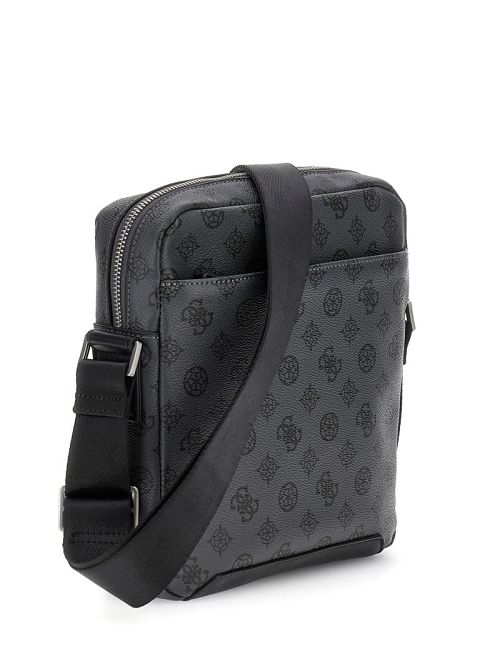Guess Peony Eco Top-Zip Flat Crossbody Zwart | GUESS-SN31701