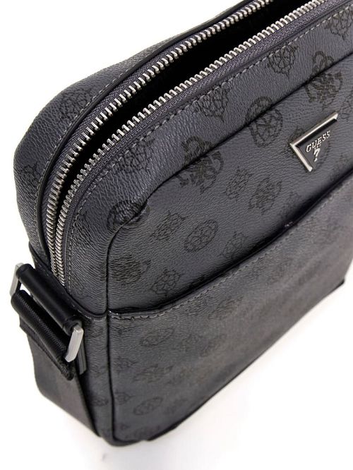 Guess Peony Eco Top-Zip Flat Crossbody Zwart | GUESS-SN31701