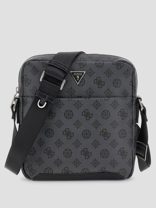 Guess Peony Eco Top-Zip Flat Crossbody Zwart | GUESS-SN31701