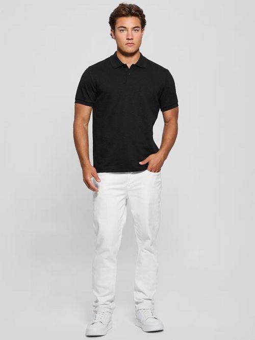 Guess Peony Jacquard Polo Zwart | GUESS-SN31328