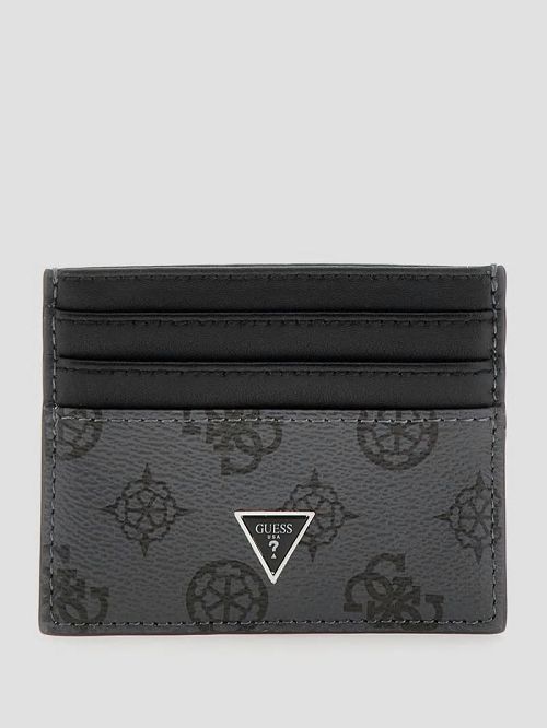 Guess Peony Leather Card Holder Zwart | GUESS-SN31698