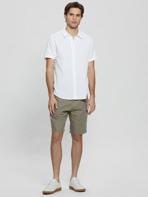 Guess Pillar Dobby Shirt Wit | GUESS-SN31189