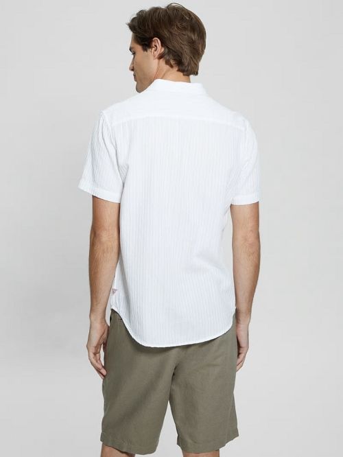 Guess Pillar Dobby Shirt Wit | GUESS-SN31189