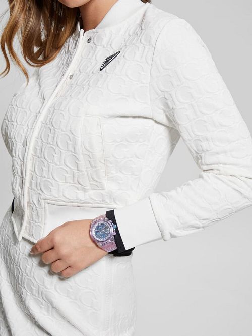 Guess Pink and Purple Multifunction Watch Roze | GUESS-SN30039