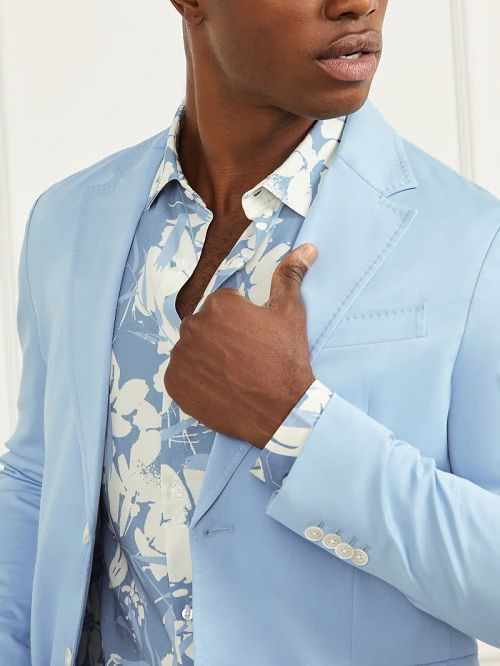 Guess Pitt Sateen Blazer Blauw | GUESS-SN30833