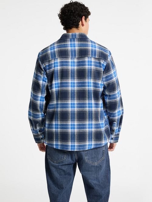 Guess Plaid Long-Sleeve Pocket Shirt Blauw | GUESS-SN30990