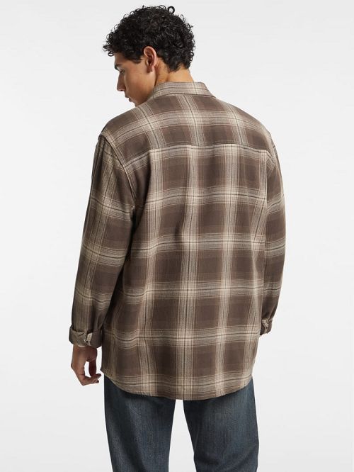 Guess Plaid Long-Sleeve Pocket Shirt Bruin | GUESS-SN30991
