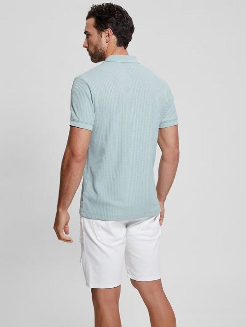 Guess Pointelle Knit Shirt Blauw | GUESS-SN31197