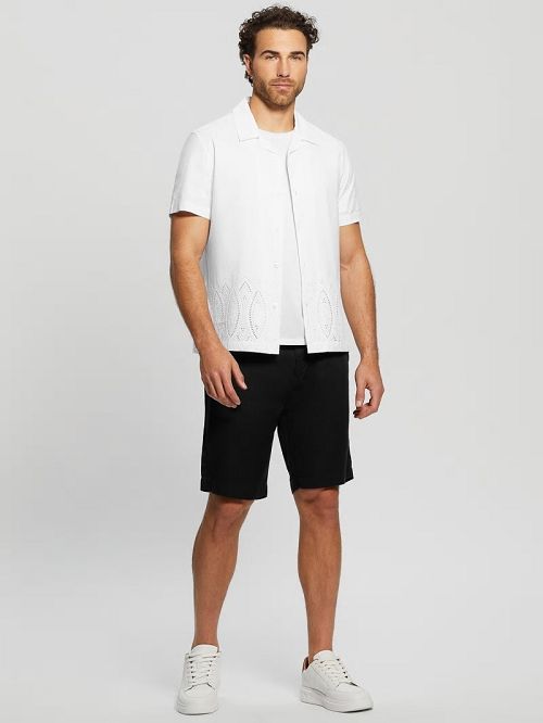Guess Poplin Eyelet Shirt Wit | GUESS-SN31232