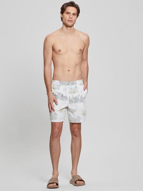 Guess Printed Swim Trunks Grijs | GUESS-SN31598