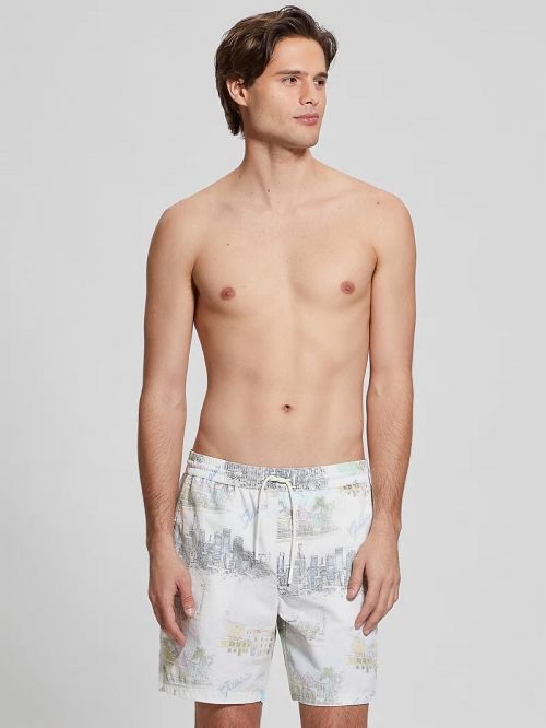 Guess Printed Swim Trunks Grijs | GUESS-SN31598
