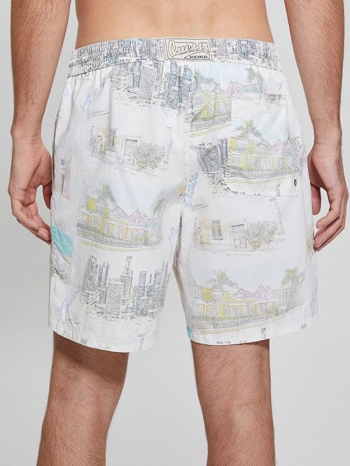 Guess Printed Swim Trunks Grijs | GUESS-SN31598