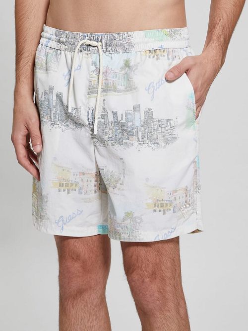 Guess Printed Swim Trunks Grijs | GUESS-SN31598