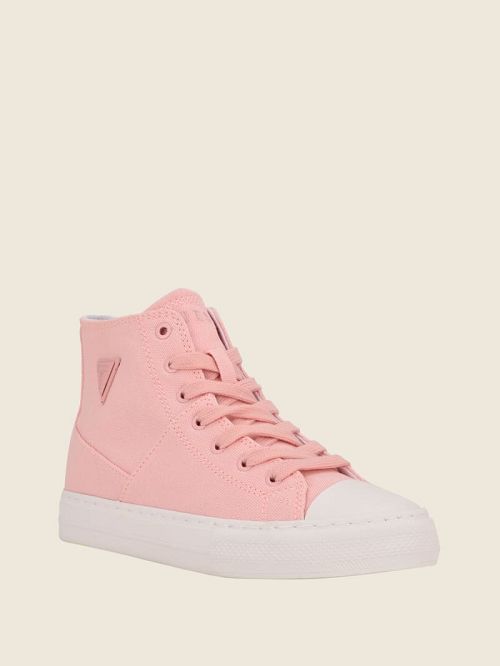 Guess Prinze High-Top Canvas Sneakers Roze | GUESS-SN29537
