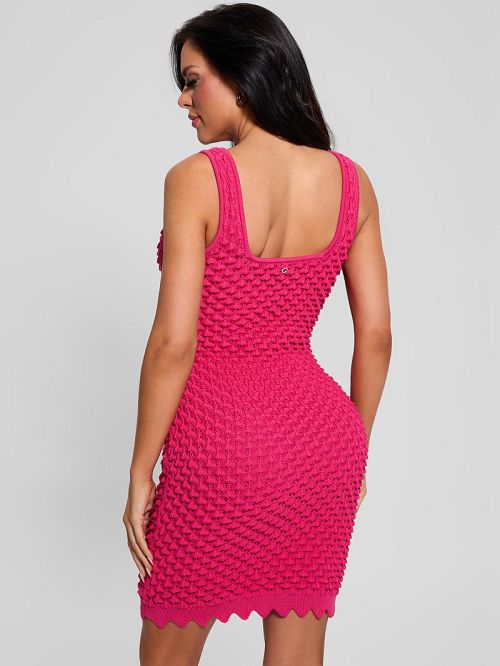 Guess Puruka Textured Sweater Dress Roze | GUESS-SN26812