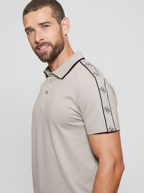 Guess Quattro G Tape Polo Beige | GUESS-SN31288