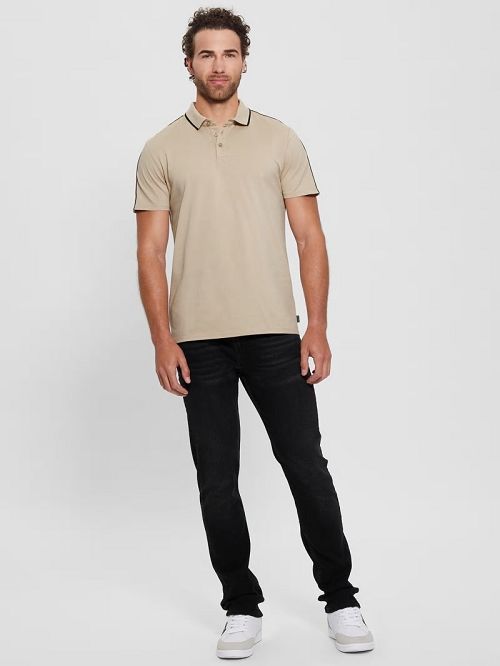 Guess Quattro G Tape Polo Beige | GUESS-SN31316