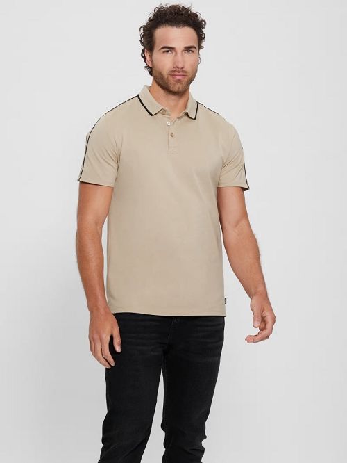 Guess Quattro G Tape Polo Beige | GUESS-SN31316
