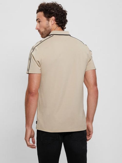 Guess Quattro G Tape Polo Beige | GUESS-SN31316