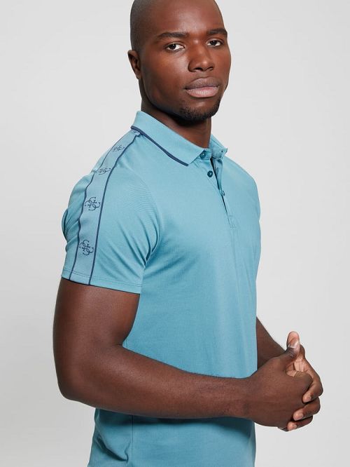 Guess Quattro G Tape Polo Blauw | GUESS-SN31082
