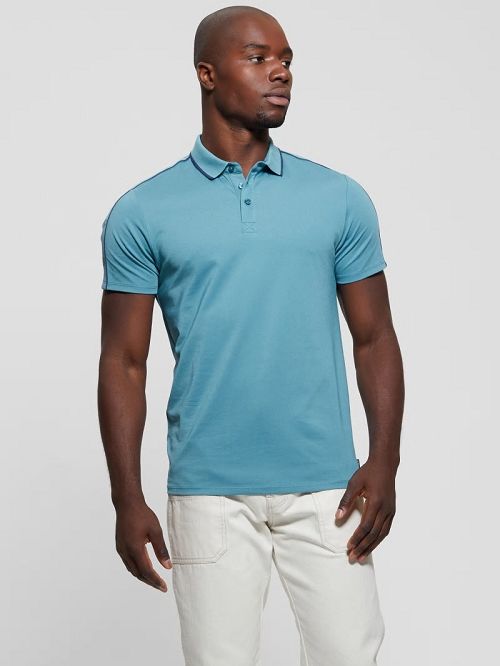 Guess Quattro G Tape Polo Blauw | GUESS-SN31082