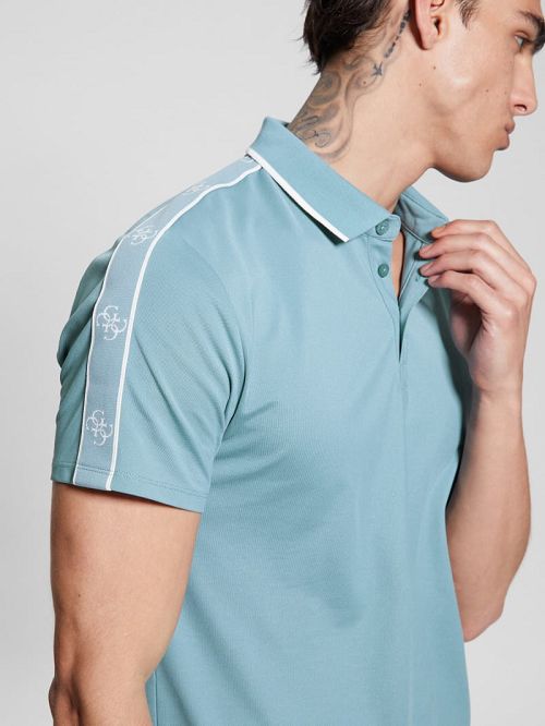 Guess Quattro G Tape Polo Blauw | GUESS-SN31202