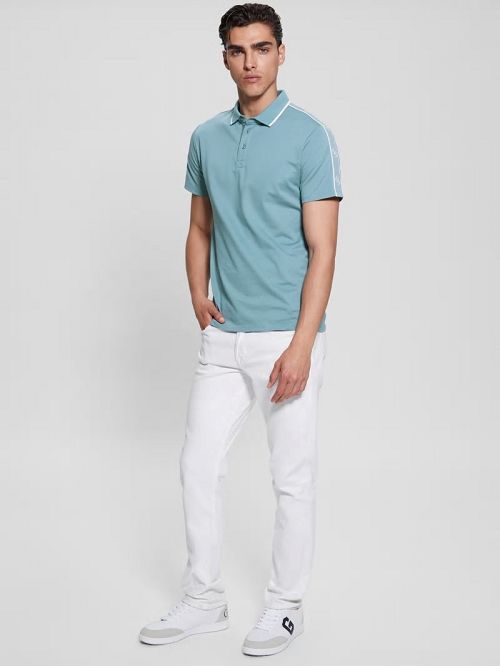 Guess Quattro G Tape Polo Blauw | GUESS-SN31202
