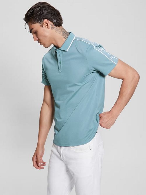 Guess Quattro G Tape Polo Blauw | GUESS-SN31202