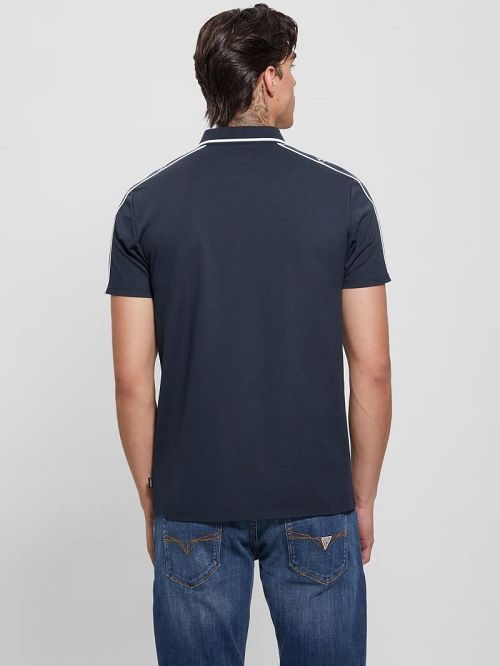 Guess Quattro G Tape Polo Blauw | GUESS-SN31285