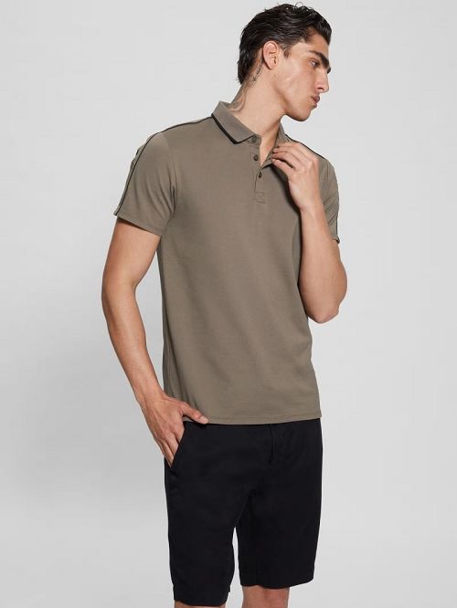 Guess Quattro G Tape Polo Bruin | GUESS-SN31309